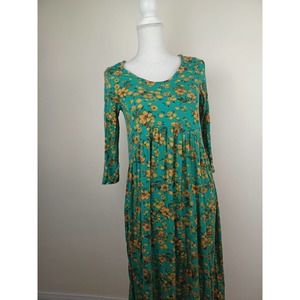 Teal Floral Maxi Dress